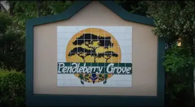 a sign for a pendarrey grove logo at Pendleberry Grove 90 in Bela-Bela