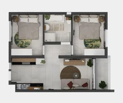 a rendering of a floor plan of a house at Safubi 2 bedroom apartment in Nelspruit