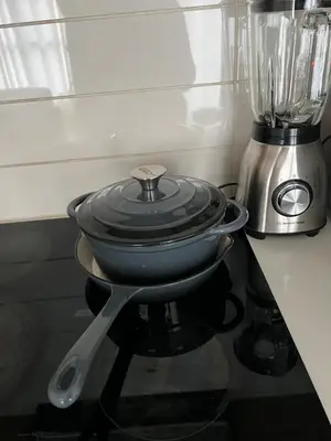 a pot on top of a stove with a blender at Cosy stay at The Blyde With Lagoon in Pretoria