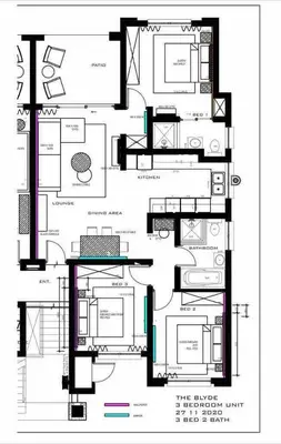 a floor plan of a house at Unit 438, The Blyde, Pretoria East in Pretoria