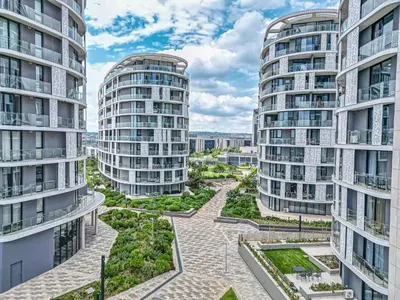 an aerial view of two tall apartment buildings at Nova Luxe Midrand Waterfall Ellipse Galileo in Midrand