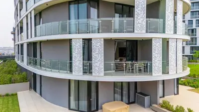 an apartment building with balconies on the side at The Solace in Midrand