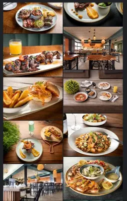a collage of pictures of plates of food at The Exquisite apartment at its best ! in Pretoria