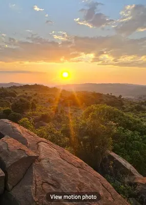 a view of the sunset from the top of a rock at Mathian Farm lifestyle in Tonteldoos