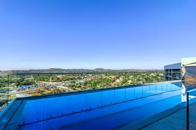 a view from the top of a building at #AlimamaSpaces Manson's Menlyn Maine in Pretoria