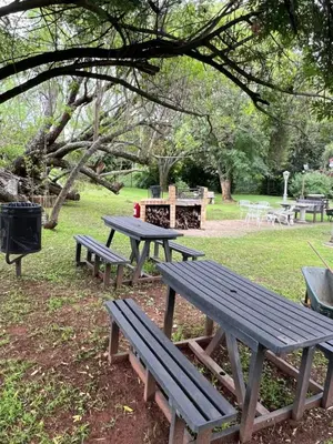 a group of picnic tables in a park at 458 on Manitoba in Pretoria