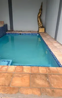 a swimming pool with a bronze snake statue in it at MorningMist Boutique 27 Room 1 in Centurion