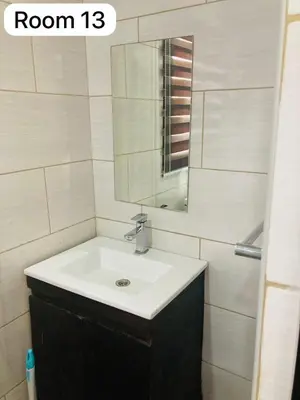 a bathroom with a sink and a mirror at The Bright Guest House in Pretoria