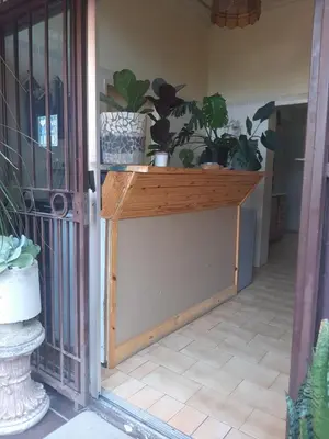 a room with a bunch of potted plants on a shelf at Portia inn accommodation in Pretoria