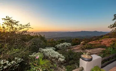a view of the sunset from the top of a mountain at Panorama View Pool House Steiltes in Nelspruit