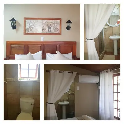 a collage of three pictures of a hotel room at Lani's Guest House - No Loadshedding in Musina