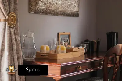 a wooden table with a tray of items on it at All Seasons Boutique Hotel - Sustainable Electricity and Water in Pretoria