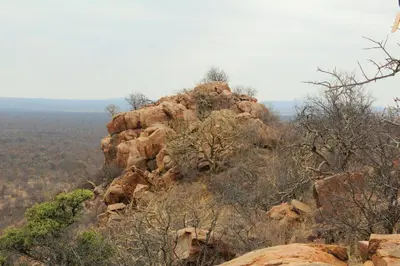 a rocky mountain with trees on top of it at Limpokwena Nature Reserve in Tokio