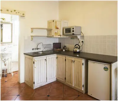 a kitchen with a sink and a counter top at De Ark Guest House in Lydenburg