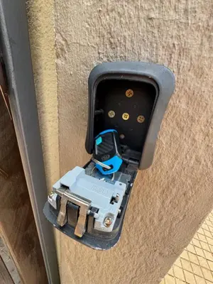 an electronic device in a box on a wall at Timmerstuga in Malelane