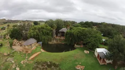 an aerial view of a house on a hill at Riverman Cabin Country Lodge - Tonteldoos in Tonteldoos