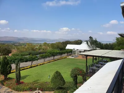 an aerial view of a park with a gazebo at Villa Paradiso in Hartbeespoort
