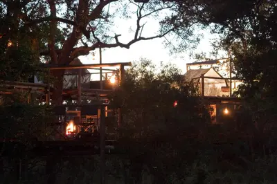 a large house with a tree in front of it at Rhino Post Safari Lodge in Skukuza