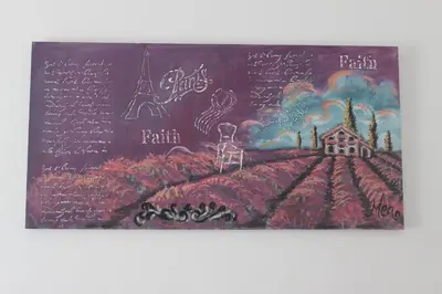 a painting of a field with a house on it at PhysEQFiT Guesthouse & Spa in Centurion