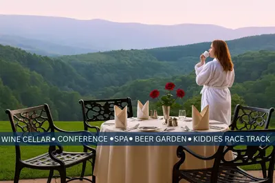a woman talking on a cell phone at a table at Coach House Hotel & Spa Tzaneen in Tzaneen