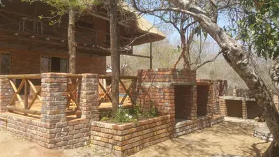 a house under construction with brick walls at Marlothii Safari House in Marloth Park