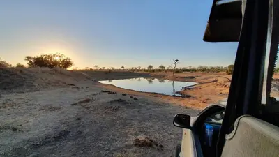 a view of a river from a vehicle at Masingitana Tented Camp in Hoedspruit