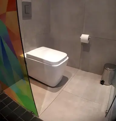 a bathroom with a toilet and a roll of toilet paper at Palm Swift Luxury Accommodation in Brits