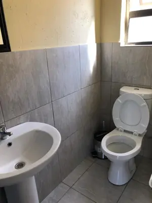 a bathroom with a sink and a toilet at Africaren Budget Stay in Kempton Park