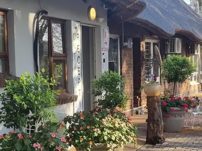 a house with pots of flowers in front of it at Stay@Sparks Guesthouse in Lephalale