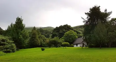 a house in the middle of a green field at Wild Forest Inn in Graskop