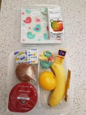 a plastic lunch box with fruits and vegetables in it at Arum Lily Guest Rooms in Pretoria