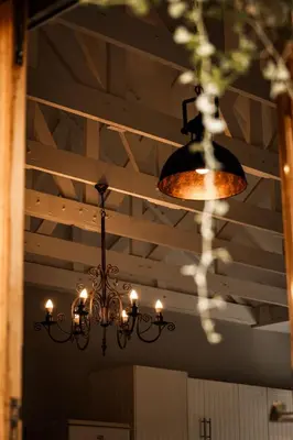 a chandelier hanging from a ceiling in a room at Maryah House in Pretoria