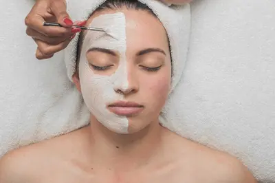 a woman with a moisturizing mask on her face at Casa Toscana Lodge in Pretoria