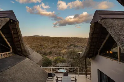 a view from the balcony of a house at Hinda Mountain Lodge Mabalingwe in Mabula