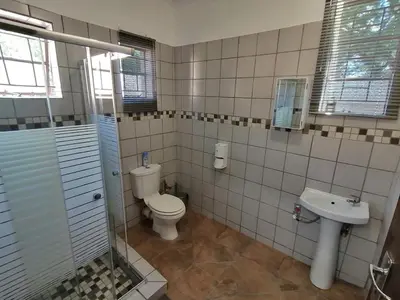 a bathroom with a toilet and a sink at Gorgeous Gecko Guesthouse in Modimolle