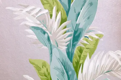 a painting of a plant with green and white leaves at The Rasmus in Pretoria