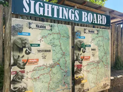 a sign with two elephants on a map at Kruger Park Lodge, Kubu Lodge 224 in Hazyview