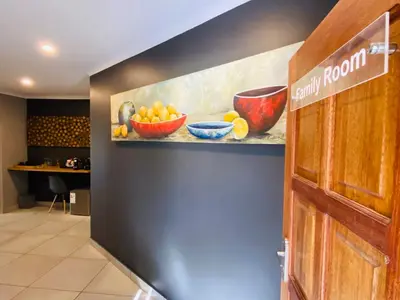 a kitchen with bowls of fruit on a counter at Letaba Junction Lodge in Letsitele