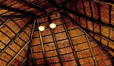 an overhead view of the roof of a building at Zoe Bush Lodge in Pretoria