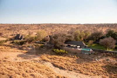 an aerial view of a house in the middle of a field at Last Word Kitara in Klaserie Private Nature Reserve