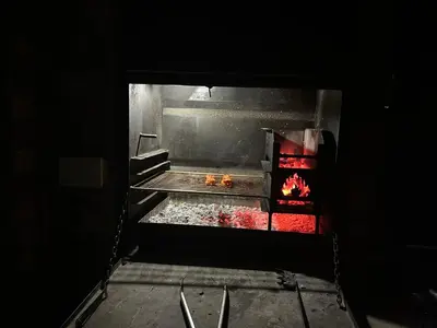 an open oven with food cooking in it at Shades of Nature in Marloth Park