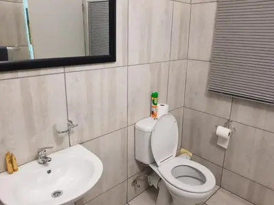 a bathroom with a toilet and a sink at Good 2 Go Guest House in Benoni