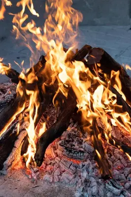 a fire is burning in a fire pit at Die Boskamp Self-Catering Bush Retreat in Marble Hall