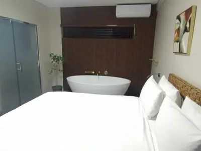 a bathroom with a white sink in a room at HWH Guesthouse Middelburg in Middelburg