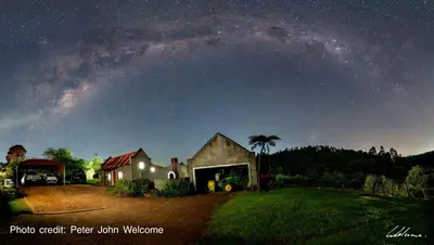 a barn at night with the milky way at Rondebossie Farm Retreat in Magoebaskloof