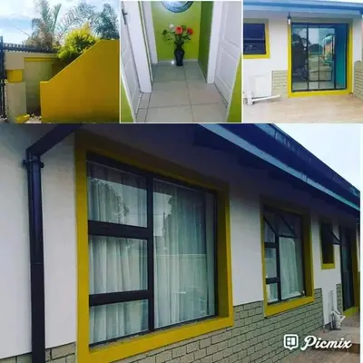 two pictures of a house with a window at SURVIVOR GUEST HOUSE-Giyani in Giyani