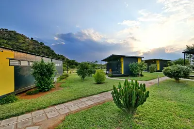 a view of the yard of a house at SleepOver Matoks in Matoks