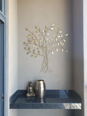 a wall with a tree design on a wall at Menlyn Maine in Pretoria