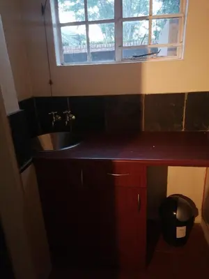 a small bathroom with a sink and a window at 180 On Anderson Guest House in Pretoria