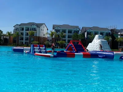 a water slide in the water at a resort at The Blyde 104 in Pretoria